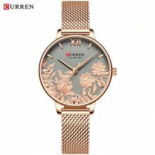 Đồng hồ nữ CURREN thương hiệu hàng đầu sang trọng thời trang dành cho nữ Đồng hồ đeo tay cổ điển dạng lưới thép không gỉ Dây đeo đơn giản, nguyên bản, chống nước, thanh lịch, quà tặng đồng hồ nữ 9065 - Hoa hồng vàng - Xem 14