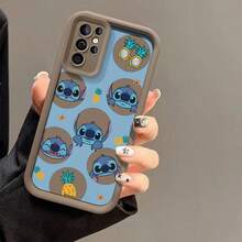 Miniso Phone Case With Stitch From Disney's Lilo & Stitch Print, Featuring Multiple Cute Stitch Expressions, Pineapples, Sunglasses - Pineapple Element On Blue Background  For Samsung Galaxy S25 Ultra/S25 Plus/S25/ Galaxy S24 Ultra/S24 Plus/S24/S24 FE/S23 Ultra/S23 FE/S22Ultra/S22 Plus/S22/S21 Ultra/S21 Plus/S21/S21 FE/A13/A14/A15/A16/A17/A33/A34/A35/A36/A52/A53/A54/Galaxy Note20Ultra/Galaxy Note20,Galaxy S25 Case,Galaxy S25 Case,Galaxy S25 Ultra Case Plus Stocking Stuffers,The Girlfriend,The Chosen,Early Fall Fashion. - White - View 4