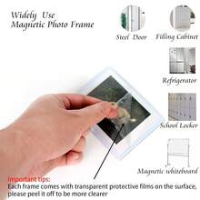 2.5 X 3.5 Magnetic  Picture Frame Sleeve Pocket For Fridge,  Mini Frame Photo Magnets For Refrigerator, Wallet Size Picture Frame, 10 Pack{Inchcolor_nameinch:Inch10Pack-Whiteinch} - Gói 10-Trắng - Xem 4