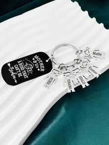 1pc Personalized Laser Engraved Name Keychain, Mother & Child Keychain Souvenir, Backpack Decoration Pendant, Gift For Mom, Mother's Day Customized Child Engraved Bag Charm Key Ring, Birthday Party Keychain Small Gift - Mother + Children - View 25