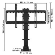 Elevador motorizado para TV, longitud de carrera de 39,4 pulgadas, soporte motorizado para TV apto para elevador de TV de 32 a 70 pulgadas con control remoto, altura ajustable de 28,74 a 68,11 pulgadas, capacidad de carga de 154 libras - 39,4 pulgadas - Ver 10