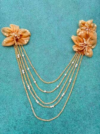 1pc Handmade 3D Floral Tassel Applique, DIY Headpiece, Clothing Collar, Shoulder Patch, Chest Flower, Bag, Home Decor