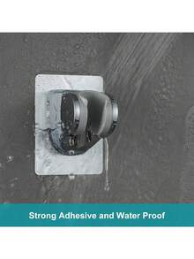 1pc Adjustable Wall Mounted Shower Head Holder, Strong Adhesive No Drilling Required, Suitable For RV, Kids Bathroom, Secure Fixation, Easy To Use (Silver, 1)