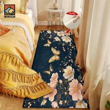 1 tấm thảm cửa chống trượt họa tiết bướm và hoa, thảm cửa chống trượt sợi siêu bền, thích hợp trang trí tiệc lễ hội, nhà bếp, phòng tắm, phòng ăn, phòng ngủ, có thể làm quà tặng - Nhiều màu - Xem 2