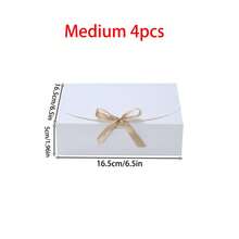 10个装 - 白色礼盒，带盖和丝带，适用于伴娘邀请函、婚礼、生日礼物、婴儿派对、聚会、情人节礼物和其他场合。