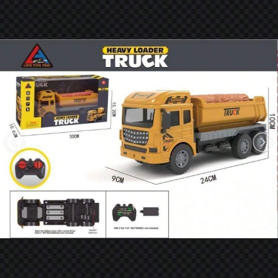 Camión volquete de ingeniería con control remoto de cuatro vías - Amarillo - Ver 1