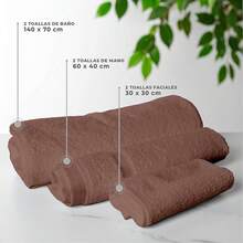 Juego de 6 Toallas de Microfibra de Secado Rápido para Baño, Gimnasio y Manos| Toallas de Baño Grandes, Toallas para Gimnasio y Toallas para Manos en un Juego de Baño - cafetería - Ver 6