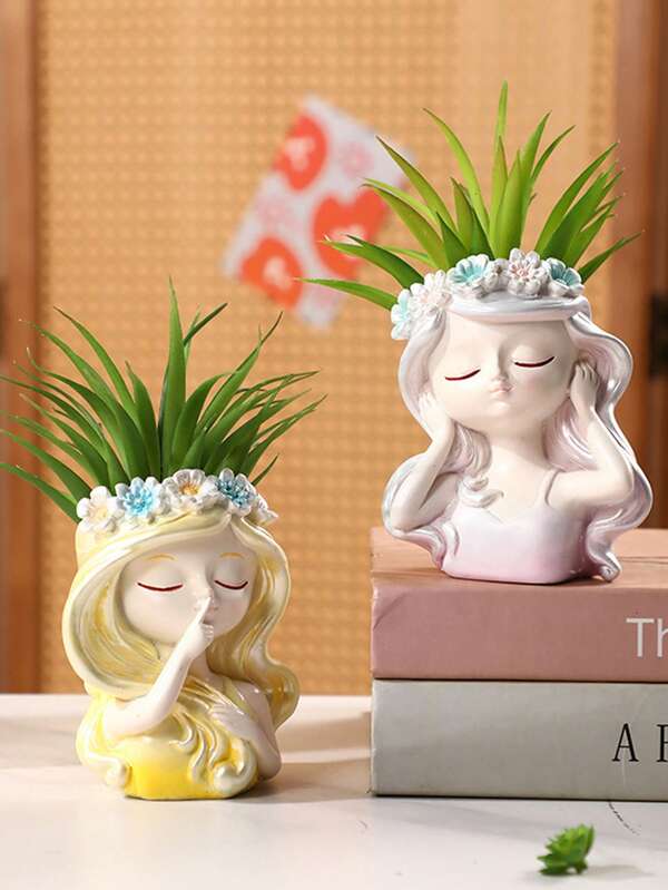 1 قطعة أصيص نباتات صغيرة جميلة، أصيص زهور زخرفي لغرفة الأطفال وطاولات غرفة المعيشة، ديكور حدائق فني، هدية عيد ميلاد