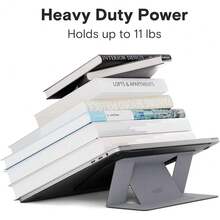 Laptop Stand For Desk, Stick-On Computer Stand With Dual-Angle, Ergonomic Laptop Riser Holder For Travel, Foldable & Portable  Stand Fits 11.6inch-16inch Laptops, Silver{Inchcolor_nameinch:InchSilverinch,Inchsize_nameinch:InchAdhesiveVersion-Standardinch} - Silver - View 6