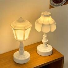 1 szt. Mini lampka biurkowa LED, dekoracja stołu do wnętrz, lampka nocna, mini lampa retro, lampa zmięta/lampa Lanling/mała lampa uliczna/lampa lotosowa/lampa kwiatowa, odpowiednia do dekoracji sypialni, stołu, domu, na imprezę, prezent urodzinowy i świąteczny - ciepłe białe światło - Zobacz 8