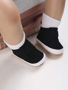 Giày da cổ thấp màu đen đế cao su chống trượt thời trang đa năng, phù hợp cho trẻ mới biết đi - màu đen - Xem 7