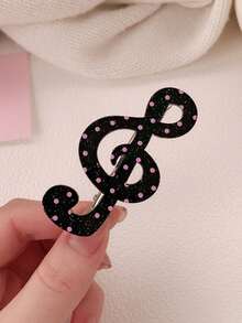 6/1pc Polka Dot & Musical Note Design Hair Clips, Unique & Fun Hair Accessories, Solid Color Note Hair Clips, Cute & Sweet For Girls, Striped Duck Clip Bangs Hairpins, Holiday Gift Hair Decorations, Suitable For Parties And Events, Head Accesssories - Multicolor - View 14