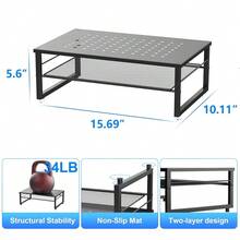 Desk Organizers And Accessories, 2-Tier Metal Monitor Stand Riser, Desk Organizer For Monitor, Office Desk Storage Organizer For Office Supplies (Black){Inchcolor_nameinch:InchBlackinch} - 黑色 - 查看 6