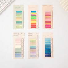 200pcs Gradient Color Index Stickers, 1 Pack Office Supplies Label Paper, Student Learning Stationery Memo Stickers Back To School