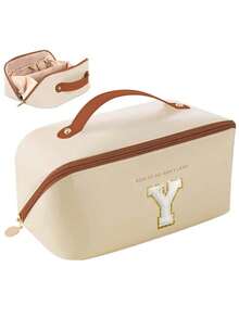 Premium PU Travel Cosmetic Bag,With Letter Cosmetic Storage Bag, Large Capacity Layered Cosmetic Bag, Zipper Bag, Portable Travel Organizer Multifunctional Waterproof Bag,Cosmetics Organization And Storage,Travel Accessories, Travel Essentials, Cruise Essentials, Jewelry Storage, Lip Oil Storage, Nail Polish Storage, Valentine's Day Gift, Bridesmaid Gift, Birthday Gift, Friend And Teacher Gift, Holiday Gift, Mother Gift,Gift For Women,Gifts For Women,Christmas Gifts,Gift Ideas For Women