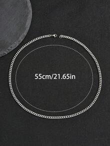 時尚流行1入組時尚不銹鋼簡約鏈條項鍊男士禮物珠寶禮物和時尚外觀