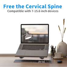 Laptop Stand For Desk, Ergonomic Design Adjustable Aluminum Foldable Portable Computer Stand, Compatible With MacBook Air Pro, HP, , , More 10-15.6"Inch And Tablets (Black){Inchcolor_nameinch:InchBlackinch} - màu đen - Xem 5