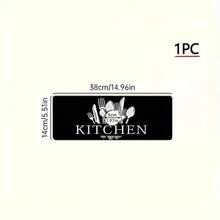 1 Piece Christmas Retro American Kitchen Faucet Mat Black And White Tableware Kitchen Pattern, Pool Countertop Absorbent Drying Mat, Suitable For Decorative Drying Mat, Suitable For Home Kitchen, Cafe, Shopping Mall Pool Countertop Decoration - 5.51x23.62英寸 - 查看 7
