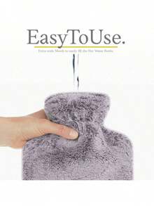 1PC/2/1L Large Classic Hot Water Bottle, Soft Cover - Ideal For Pain Relief, Neck & Shoulder Warmth, Foot Warming, Menstrual Cramps Relief, Hot & Cold Therapy - Great Gift - Multicolor - View 5