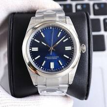 Factory Low Price Cross-Border Dropshipping Laojia Consumable Series Fully Automatic Mechanical Men's Watch Station West Source Micro Business Wholesale - White Shell Blue Surface - View 1