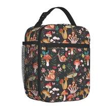 Mushrooms Snails Butterflies Reusable Lunch Box Food Bag Insulated Lunch Bag For Teenage Fboys FFgirls Schoolsss Beach{Inchcolor_nameinch:InchMushroomsSnailsButterfliesinch} - 蘑菇蝸牛蝴蝶 - 查看 3