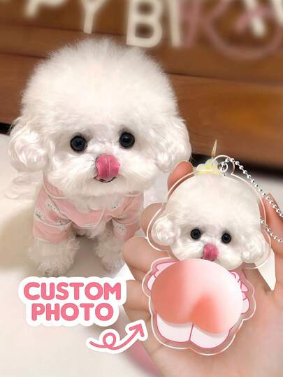 Breloc personalizat cu fotografie de animal de companie, breloc acrilic, breloc portret de câine, breloc design personalizat drăguț, breloc câine Kawaii, cadou pentru iubitorii de câini, la modă, colorat, drăguț, simplu, Kawaii, cadou personalizat unic