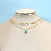 Kit Of 2 Heart-Shaped Women's Necklaces With Colored Zirconia Pendant, Plated In 925 Silver Or 18K Gold - Vàng - Xem 12