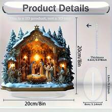 Placa de presépio de acrílico elegante com suporte - perfeita para decoração de mesa de escritório e sala de estar, presente de aniversário ou Natal, adequada para o Natal