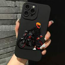 Motorrad Kreatives Muster Schutzhülle geeignet für Apple, geeignet für iPhone 11, 12, 13, 14, 15, 16 Plus, Pro, Max, X, Xr, Xs Max, 7 Plus, 8 Plus.Neue Handyhülle, geeignet zum Verschenken an Familie und Freunde, für Paare - Schwarz - Übersicht 9