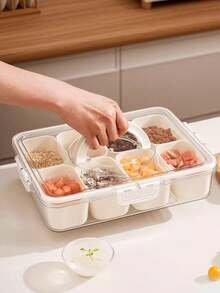 1 hộp đựng đồ ăn nhẹ 4 ô/8 ô/9 ô có nắp, tiện lợi khi đi du lịch, khay đựng thức ăn sẵn, hộp bảo quản thực phẩm trong tủ lạnh, thích hợp cho mọi mùa để bảo quản trái cây, đồ ăn nhẹ, gia vị, v.v., hộp đựng chia ngăn, hộp đựng salad thái nhỏ, giữ thực phẩm tươi ngon hơn, chuẩn bị bữa ăn, đồ dùng nhà bếp, đồ trang trí nhà cửa, phụ kiện và đồ dùng nhà bếp. - Nhiều màu - Xem 11