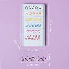 1 Set Of 6 Stamps: 5-Star Rating Stamp, Spicy Stamp, Heart Stamp, Drink Water Stamp, Weather Stamp, Mood Stamp - one-size - View 8