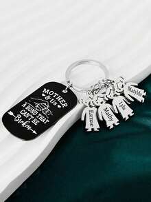 1pc Personalized Laser Engraved Name Keychain, Mother & Child Keychain Souvenir, Backpack Decoration Pendant, Gift For Mom, Mother's Day Customized Child Engraved Bag Charm Key Ring, Birthday Party Keychain Small Gift - Mother + Children - View 19
