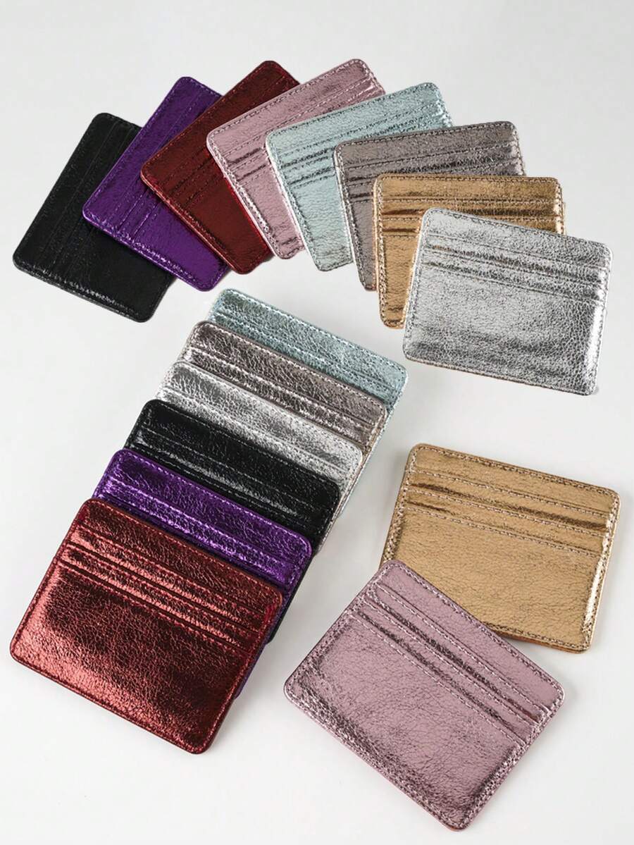 1pc Daily Use PU Pickup Bag With RFID Shielding Crack Leather Pattern, Suitable For Ultra-Thin Wallets Of ID Cards And Bank Cards, Suitable For Cardholders, Cardholders, Wallets, Business Card Holders, Credit Card Holders, And Women's Mini Wallet Card Wallets. - Multicolor - View 1