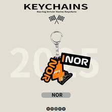 2025 F1 车手姓名钥匙扣，赛车钥匙扣，F1 赛车运动钥匙扣，赛车运动钥匙扣，钥匙圈配件，包包挂件，波兰、南非、勒芒等地车手专属钥匙扣，兰多钥匙扣，2D 双面卡通人物挂件。卡通人物礼物。适合车迷、生日礼物、钥匙扣、汽车钥匙扣及包装装饰、背包及室内装饰。