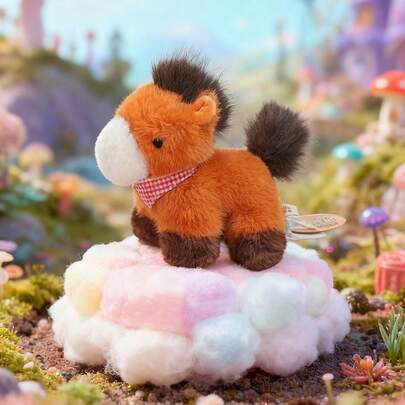 Muñeca de peluche de poni linda, compañero de escritorio de poni suave para apretar, muñeca pulsera de poni, compañero de sueño para niños, muñeca terapéutica para aliviar el estrés, decoración de dormitorio, adorno de coche, regalo de cumpleaños y Año Nuevo para niños y niñas