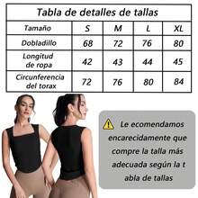 Playera Sin Mangas Mujer, Camiseta sin Mangas Mujer con Cuello Cuadrado, con Doble Forro y Cintura ceñida, para, Gimnasio, Yoga, Deportes y más - Negro - Ver 9