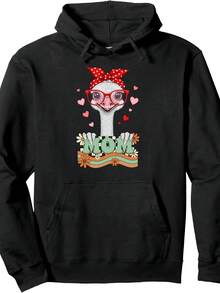 Retro 70s Flower Ostrich Mom Grandma Mother's Day Wos Pullover Hoodie - Style 10 - View 1