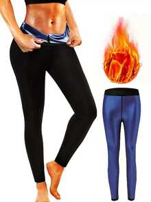 1条装女士高腰运动裤，银膜隔热运动裤，弹力健身塑形紧身裤，透气排汗裤，女士高腰弹力运动裤，内衬银膜，快速排汗，健身塑形长裤，健身排汗塑身衣，女士高弹力运动裤，穿着后大量出汗，塑形排汗双重功效