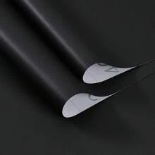 1 Roll Matte Black Peel And Stick Removable Wallpaper, PVC Vinyl Modern Matte Texture Solid Color Self-Adhesive Wall Decal, Suitable For Living Room, Bedroom, Kitchen, Wall Decor, Room Decor And Home Decor Wall Paper Wall Stickers Bedroom Decor