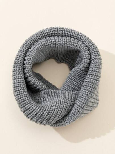 1pc Classic Autumn Knitted Neck Warmer For Kids, Versatile & Warm, Solid Color, Suitable For 3-8 Years Old Boys & Girls