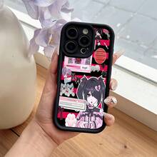 NEEDY GIRL OVERDOSE Phone Case Compatible With  17 16e 16 15 14 13 12 11 Mini Pro Max Air X XR XSMAX 8 7 Plus Shockproof Soft TPU Back Cover, Shockproof Protective Case, Anime Theme, Durable Material, UV Printed Design, Fashion Enthusiast,  User - Color Mixing - View 4