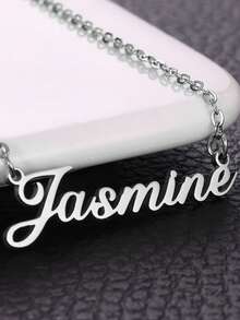 定制不锈钢名字项链，万圣节装饰，万圣节和圣诞节礼物，时尚首饰，个性化名字吊坠项链，嘻哈首饰，金银链项链，定制名字项链，生日派对礼物，送给朋友、情侣、家人、母亲节和其他场合的礼物 - 銀色十字鏈 - 查看 5
