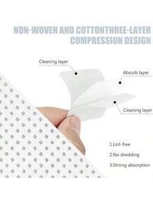 200片/盒 无绒指甲清洁湿巾 睫毛延长胶清洁湿巾 清洁布 无纺布指甲凝胶卸甲棉片（1000片、800片、400片、200片） - 彩色 - 查看 5