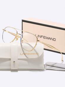 LINFEMAND Classic Retro Double-Bridge Decorative Clear Lens Glasses, Unisex Fashion Accessory, Versatile Daily Wear, Holiday Gift - Clear - View 8