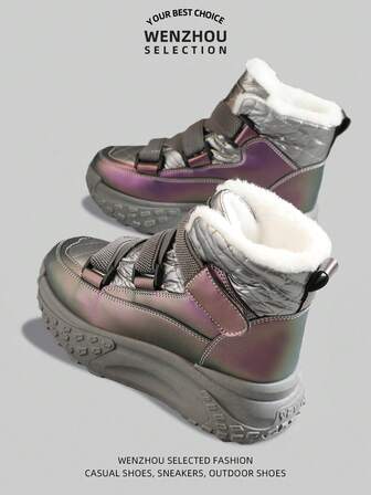 女士冬季新款加厚雪地靴，女士保暖加厚皮靴，防水防滑运动鞋