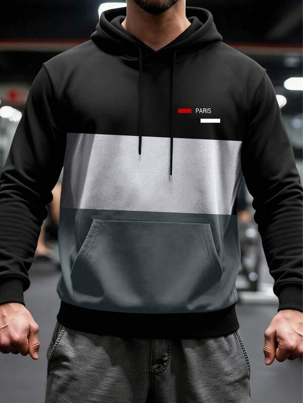 Sudadera nueva de otoño e invierno para hombres, con capucha personalizada, estampado de monograma, talla grande regular, para ocio, deportes, entrenamiento, actividades al aire camping. Camisa básica para hombres.