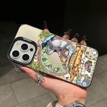 Nueva y elegante funda de teléfono con escena de fantasía de, adecuada para, para 16, 16E, 15, 14, 13, 12, 11 Pro, X, XR, XSMAX, 8, E Plus, con colorido dorado mate y carcasa dura.17  17promax - Negro - Ver 5