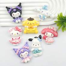 20pcs Sanrio Hello Kitty, Kuromi, My Melody Cute Floral Resin Decorations, Suitable For DIY Accessories, Hair Clips, Shoes Decor, Fridge Magnets, Ideal Christmas Gift, Applicable For Resin DIY Glue Box Jewelry Making Supplies