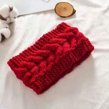 1条女士针织发带，纯色弹力护耳发带，配经典蝴蝶结，适合秋冬季日常佩戴，时尚发饰，女士发带 - 彩色 - 查看 18