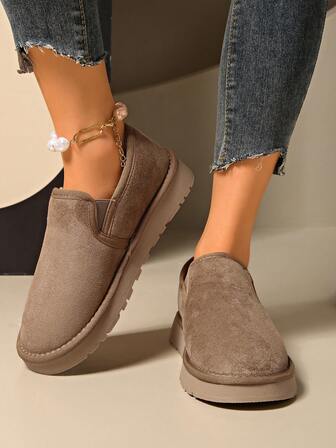 1-delade snöstövlar för dam, varmt foder, halkfria, vinterskor